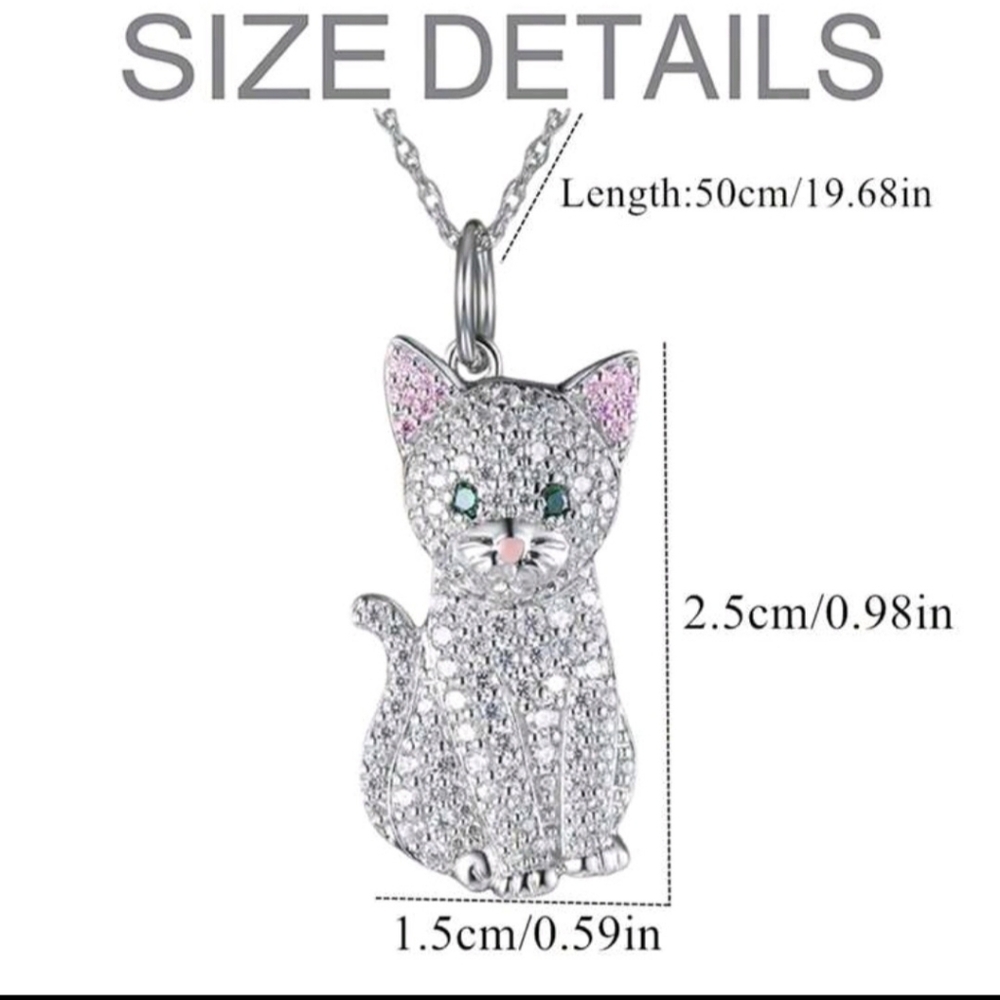 Silver cat necklace - Picture 3 of 6